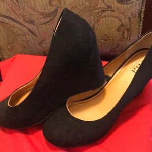 Black a.n.a suede wedges.